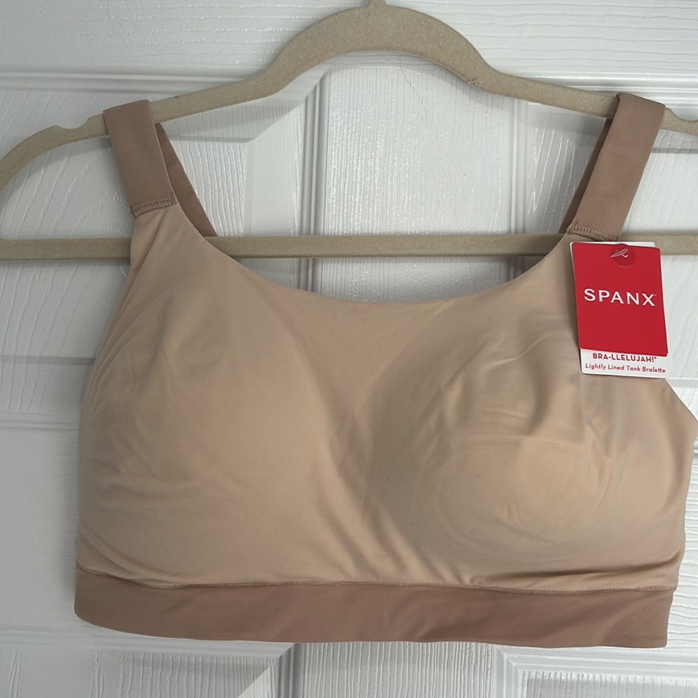 NWT Spanx Bra-llelujah lightly lined tank bralette. Naked 2.0. Size large. - Picture 2 of 12